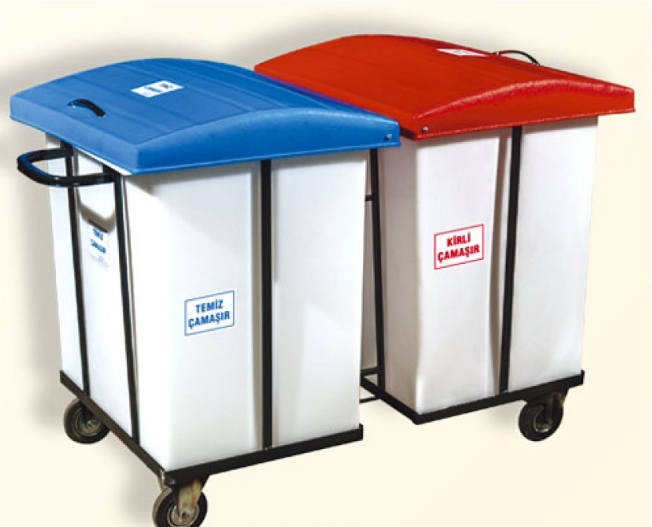 Çamaşır Toplama Arabası Çiftli 250+250=500 litre